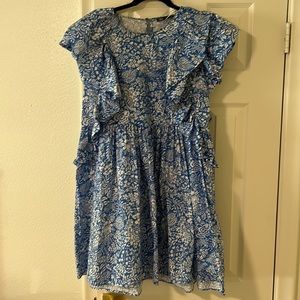 Zara extra large floral mini dress